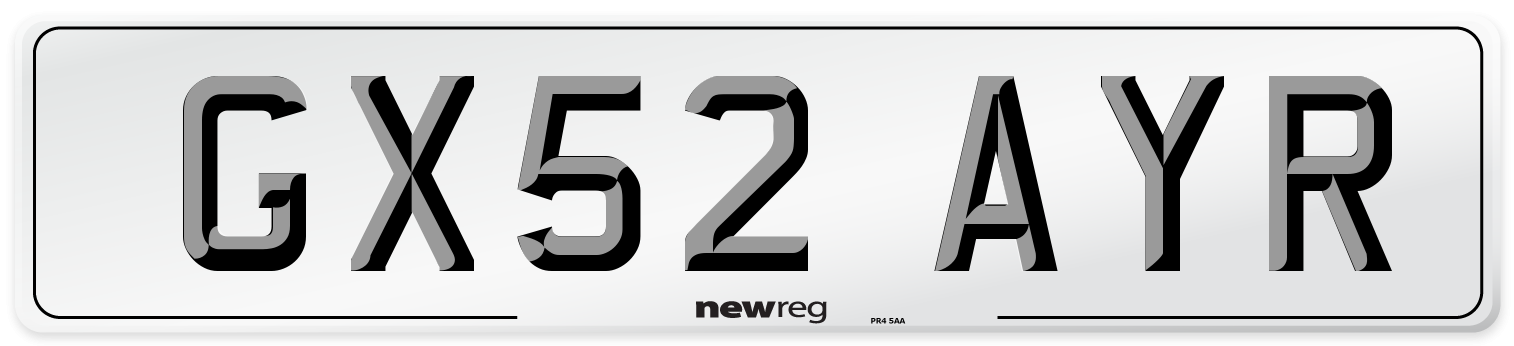 GX52 AYR Number Plate from New Reg